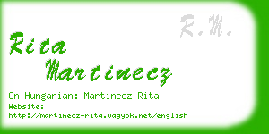 rita martinecz business card